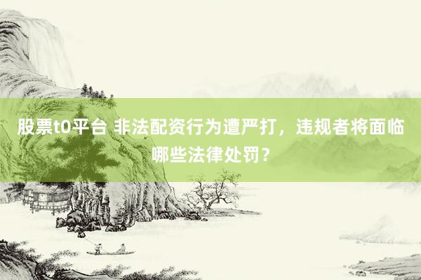 股票t0平台 非法配资行为遭严打，违规者将面临哪些法律处罚？