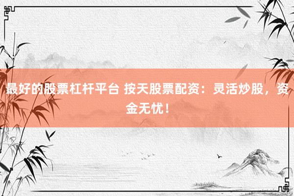 最好的股票杠杆平台 按天股票配资：灵活炒股，资金无忧！