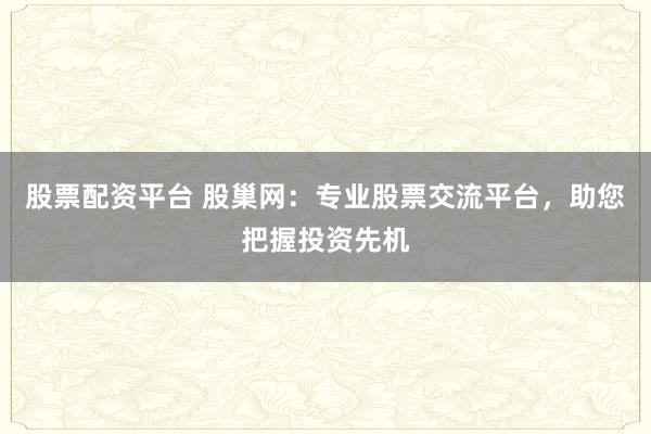 股票配资平台 股巢网：专业股票交流平台，助您把握投资先机