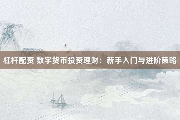 杠杆配资 数字货币投资理财：新手入门与进阶策略