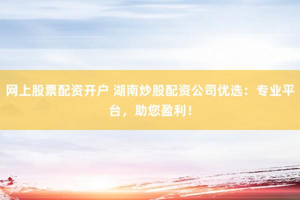 网上股票配资开户 湖南炒股配资公司优选：专业平台，助您盈利！