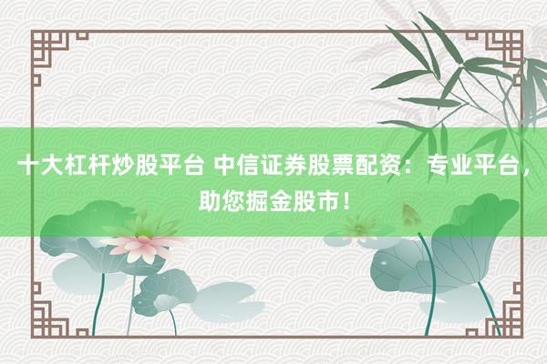 十大杠杆炒股平台 中信证券股票配资：专业平台，助您掘金股市！