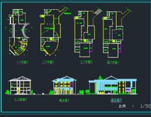 休闲中心建筑施工图免费下载 - 建筑户型平面图 - 土木工程网